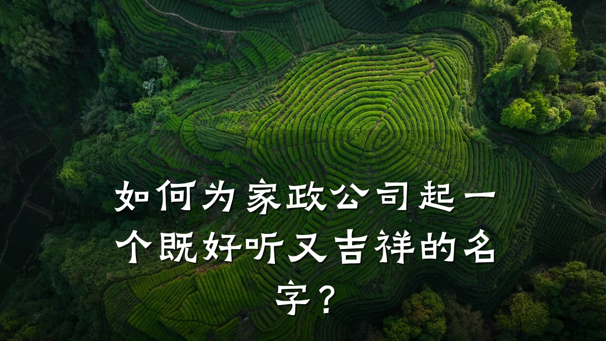 如何为家政公司起一个既好听又吉祥的名字?