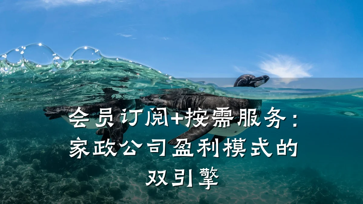 会员订阅+按需服务:家政公司盈利模式的双引擎