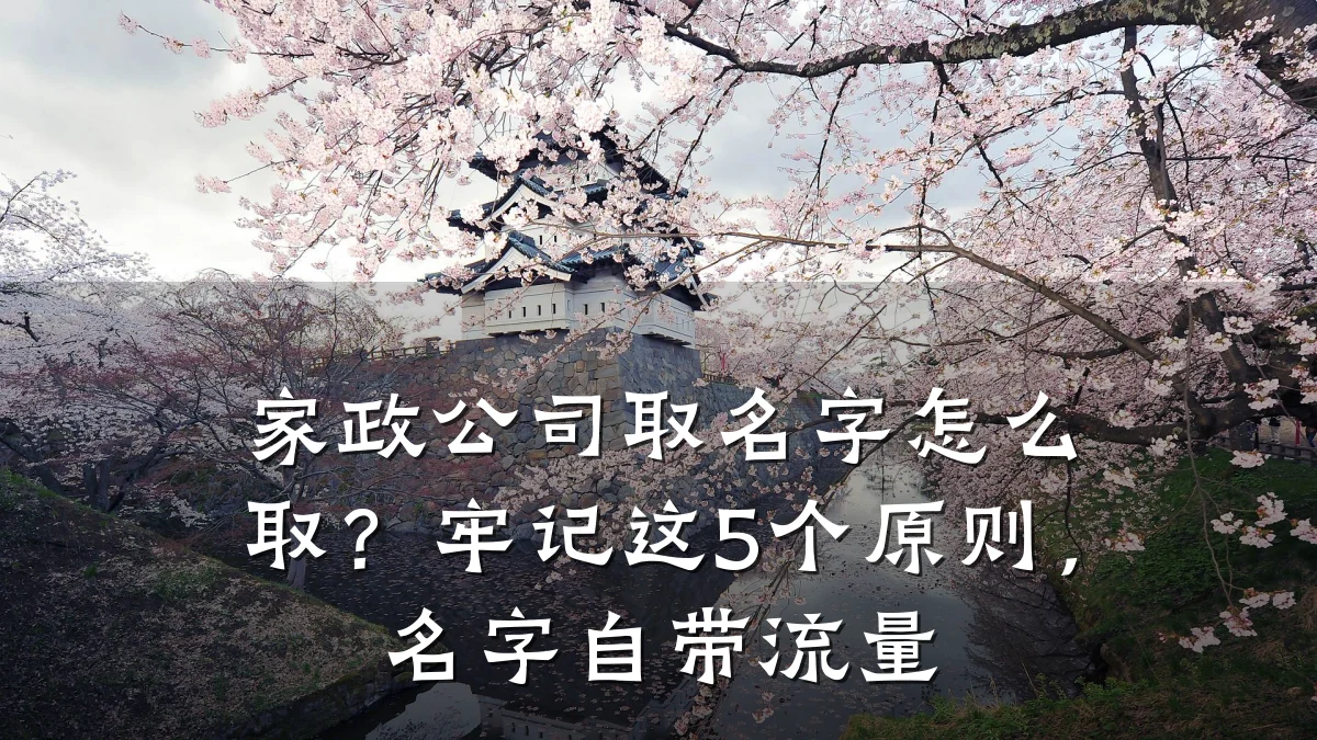 家政公司取名字怎么取?牢记这5个原则,名字自带流量
