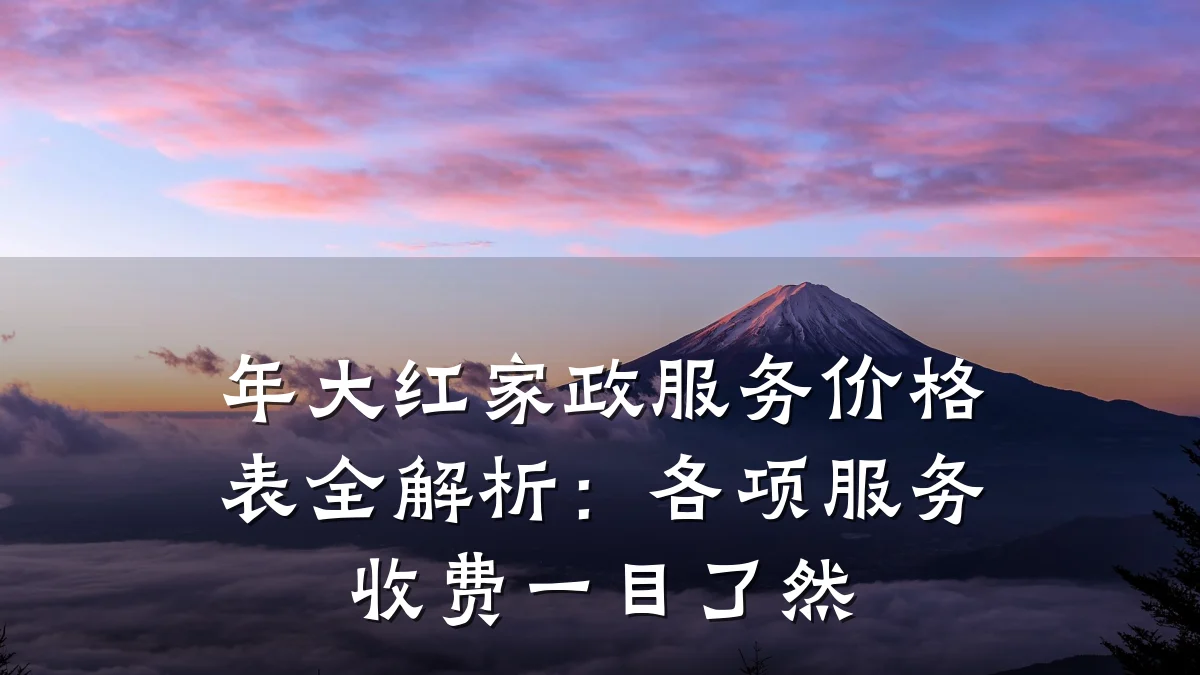 年大红家政服务价格表全解析：各项服务收费一目了然