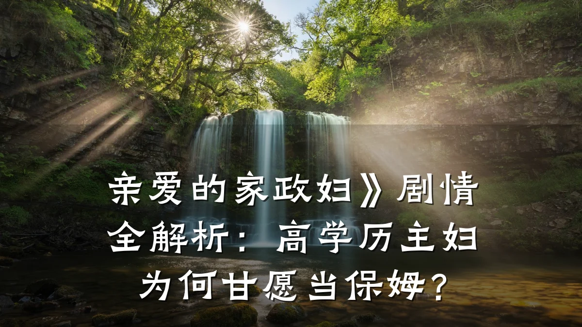 亲爱的家政妇》剧情全解析：高学历主妇为何甘愿当保姆？