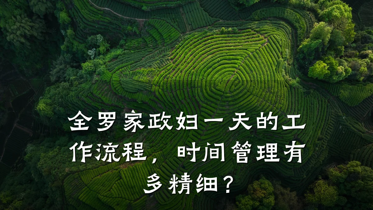 全罗家政妇一天的工作流程,时间管理有多精细?
