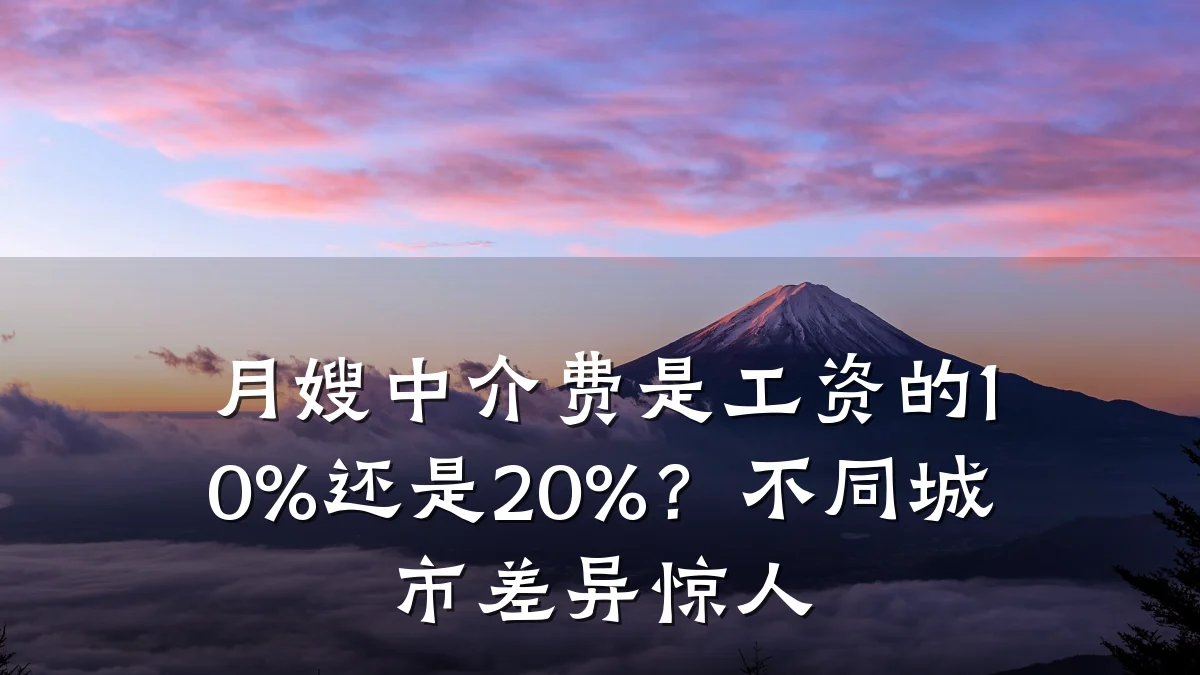 月嫂中介费是工资的10%还是20%？不同城市差异惊人