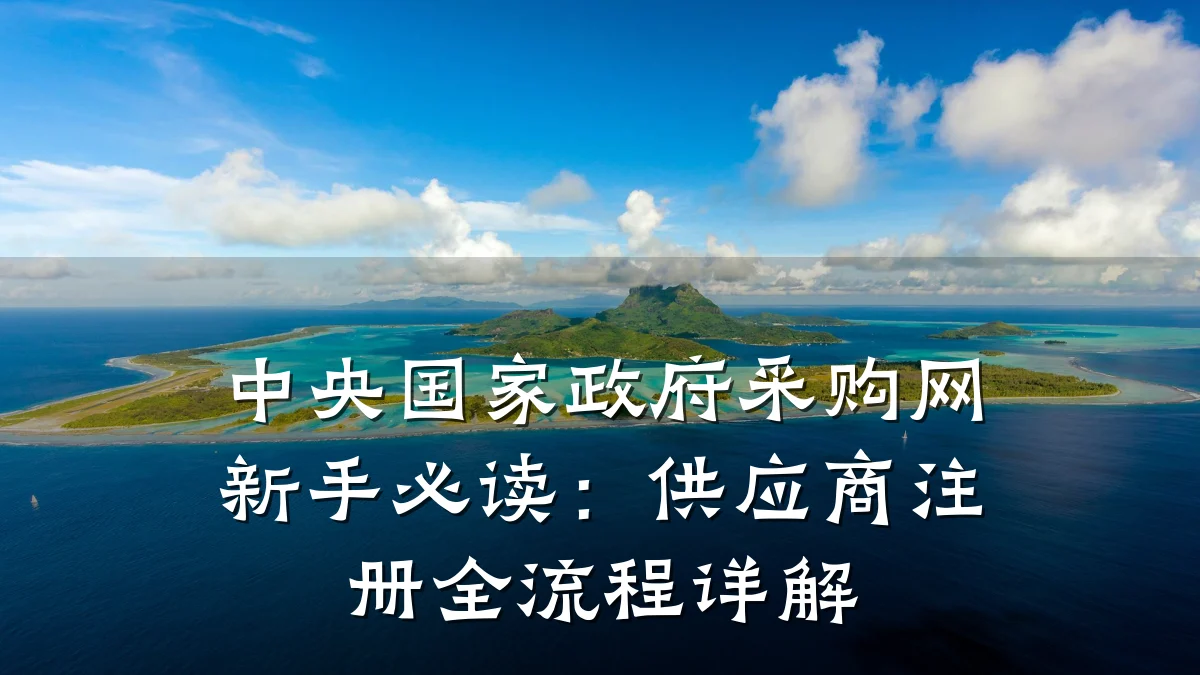 中央国家政府采购网新手必读:供应商注册全流程详解