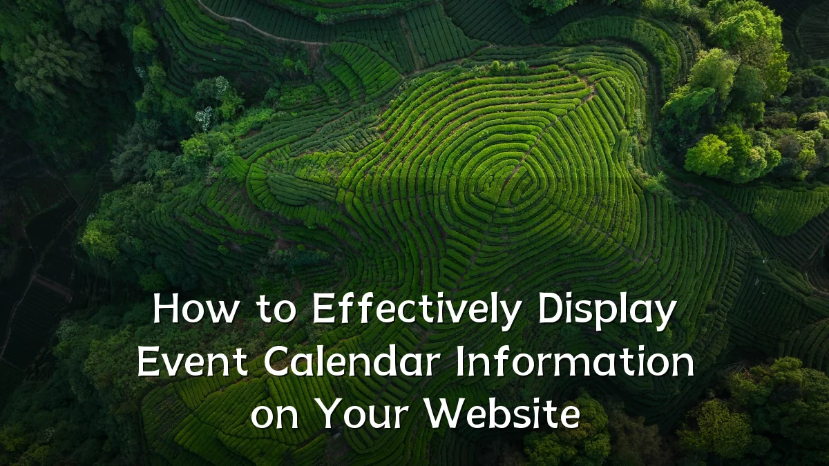 How to Effectively Display Event Calendar Information on Your Website