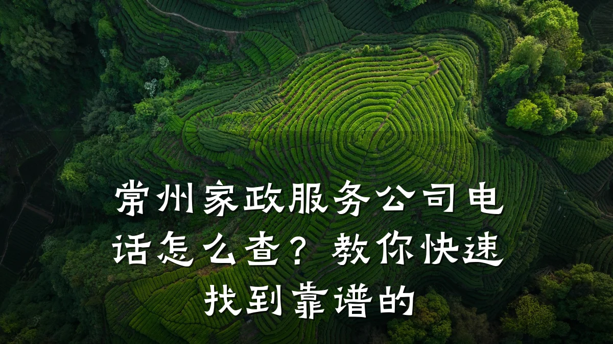 常州家政服务公司电话怎么查?教你快速找到靠谱的