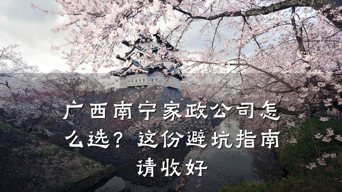 广西南宁家政公司怎么选?这份避坑指南请收好