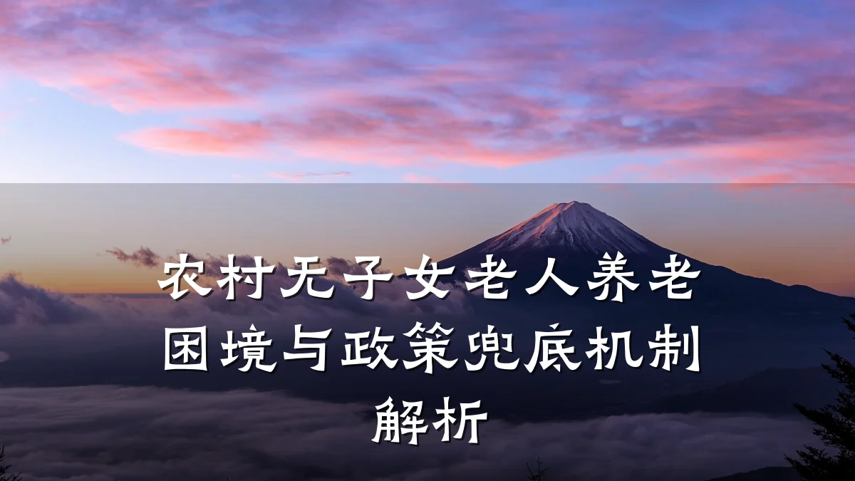 农村无子女老人养老困境与政策兜底机制解析
