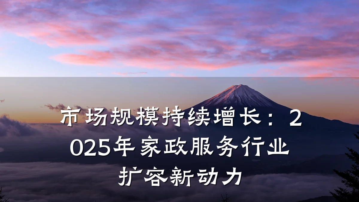 市场规模持续增长:2025年家政服务行业扩容新动力