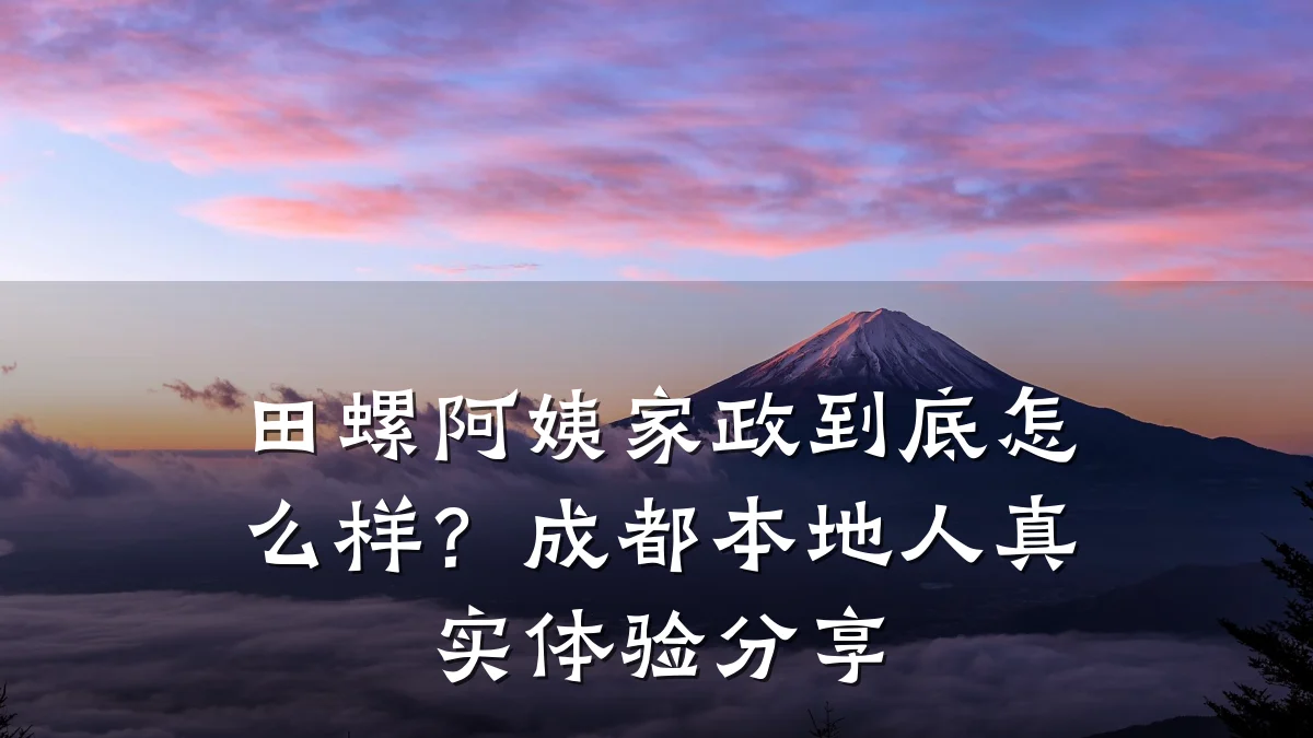 田螺阿姨家政到底怎么样？成都本地人真实体验分享