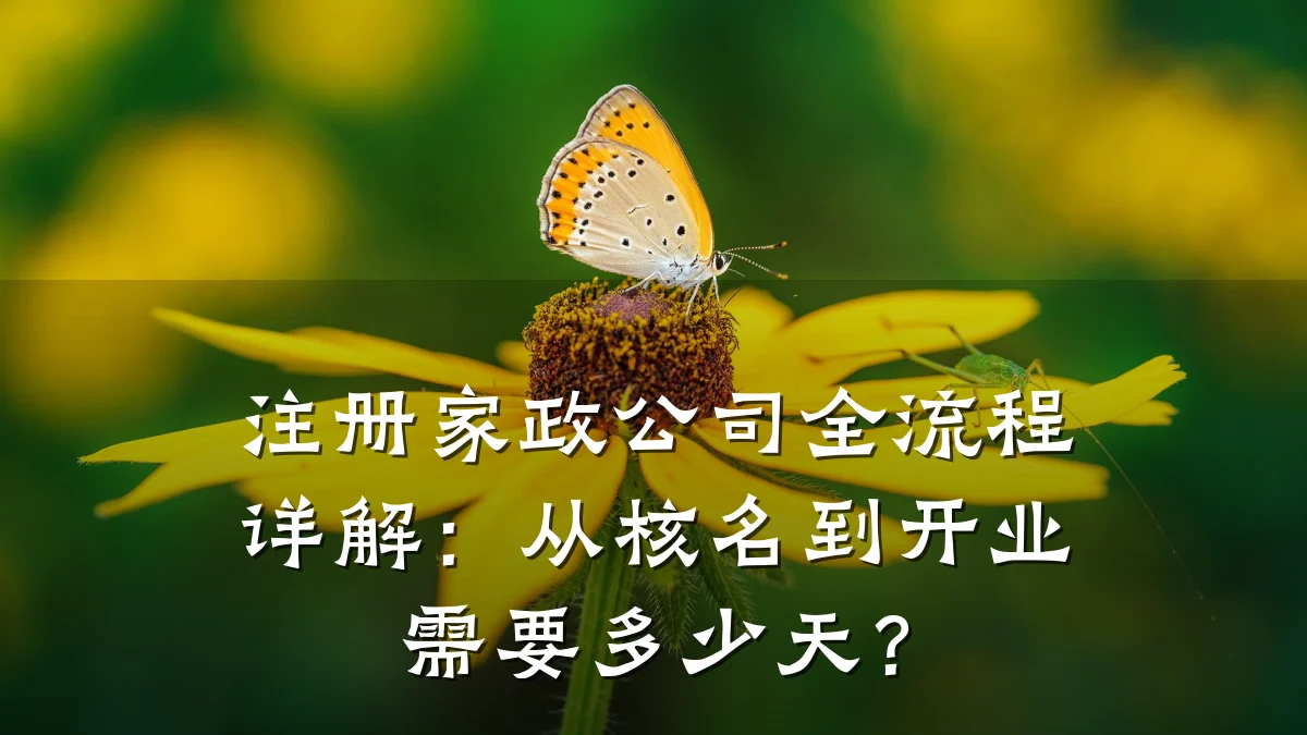 注册家政公司全流程详解:从核名到开业需要多少天?