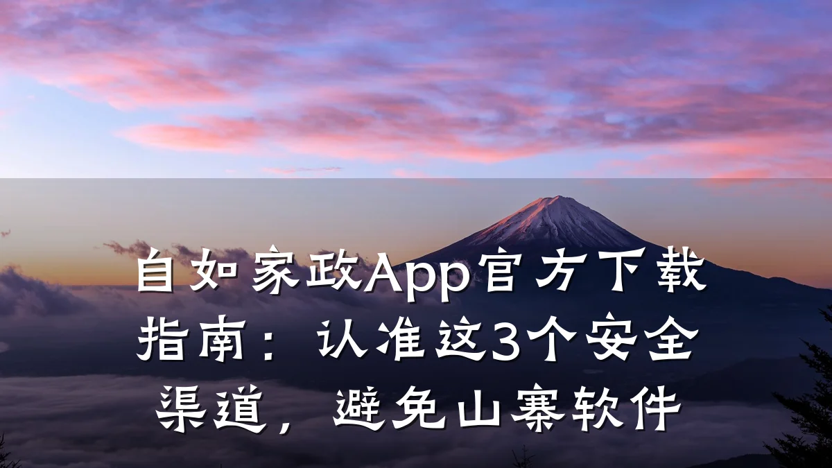 自如家政App官方下载指南:认准这3个安全渠道,避免山寨软件