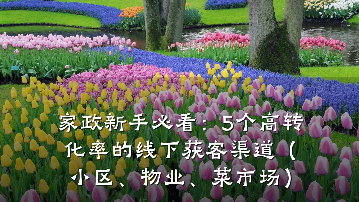 家政新手必看:5个高转化率的线下获客渠道(小区、物业、菜市场)