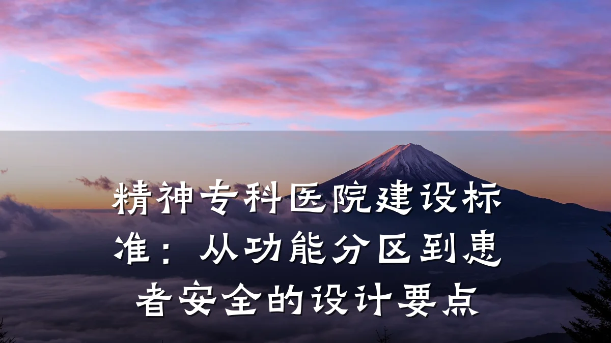 精神专科医院建设标准:从功能分区到患者安全的设计要点