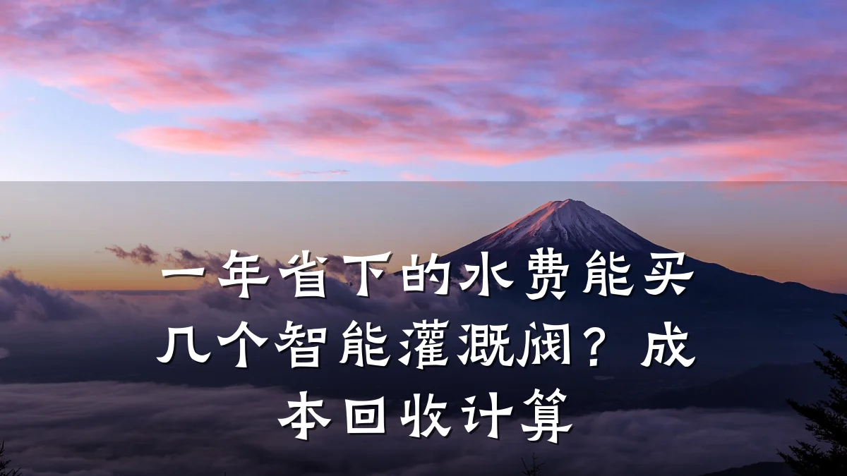 一年省下的水费能买几个智能灌溉阀?成本回收计算